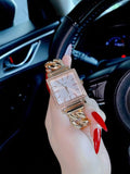 Buy Shop Guess Vanity Diamonds Silver Dial Gold Steel Strap Watch for Women - W1030L4 USA Online