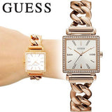 Buy Shop Guess Vanity Diamonds Silver Dial Gold Steel Strap Watch for Women - W1030L4 USA Online