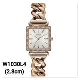 Buy Shop Guess Vanity Diamonds Silver Dial Gold Steel Strap Watch for Women - W1030L4 USA Online