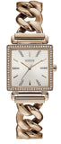 Buy Shop Guess Vanity Diamonds Silver Dial Gold Steel Strap Watch for Women - W1030L4 USA Online