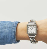 Buy Shop Guess Vanity Diamonds White Dial Silver Steel Strap Watch for Women - W1030L1 USA Online