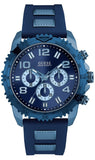 Buy Shop Guess Velocity Chronograph Blue Dial Blue Rubber Steel Strap Watch for Men - W0599G4 USA Online