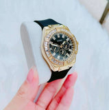 Buy Shop Guess Venus Diamonds Black Dial Black Rubber Strap Watch for Women - GW0118L1 USA Online