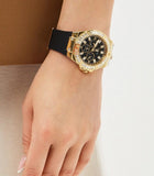 Buy Shop Guess Venus Diamonds Black Dial Black Rubber Strap Watch for Women - GW0118L1 USA Online