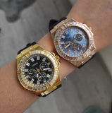 Buy Shop Guess Venus Diamonds Black Dial Black Rubber Strap Watch for Women - GW0118L2 USA Online