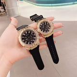Buy Shop Guess Venus Diamonds Black Dial Black Rubber Strap Watch for Women - GW0118L2 USA Online