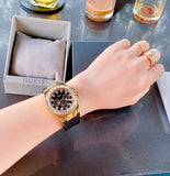 Buy Shop Guess Venus Diamonds Black Dial Black Rubber Strap Watch for Women - GW0118L2 USA Online