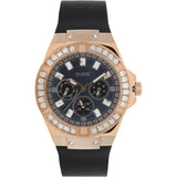 Buy Shop Guess Venus Diamonds Black Dial Black Rubber Strap Watch for Women - GW0118L2 USA Online