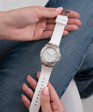 Buy Shop Guess Venus Diamonds White Dial White Rubber Strap Watch for Women - GW0118L3 USA Online