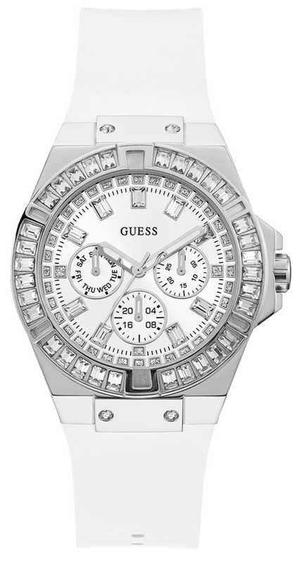 Buy Shop Guess Venus Diamonds White Dial White Rubber Strap Watch for Women - GW0118L3 USA Online