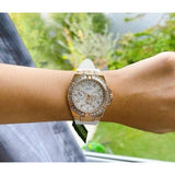 Buy Shop Guess Venus Diamonds White Dial White Rubber Strap Watch for Women - GW0118L4 USA Online