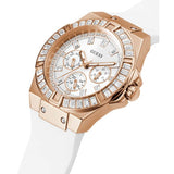 Buy Shop Guess Venus Diamonds White Dial White Rubber Strap Watch for Women - GW0118L4 USA Online