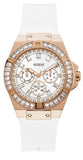 Buy Shop Guess Venus Diamonds White Dial White Rubber Strap Watch for Women - GW0118L4 USA Online