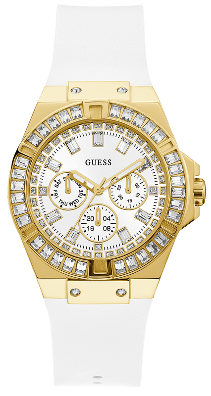 Buy Shop Guess Venus Diamonds White Dial White Rubber Strap Watch for Women - GW0118L5 USA Online