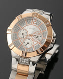 Buy Shop Guess Vista Analog Diamonds Silver Dial Two Tone Steel Strap Watch for Women - W0024L1 USA Online