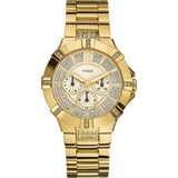 Buy Shop Guess Vista Diamonds Gold Dial Gold Steel Strap Watch for Women - W13573L1 USA Online