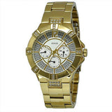 Buy Shop Guess Vista Diamonds Gold Dial Gold Steel Strap Watch for Women - W13573L1 USA Online