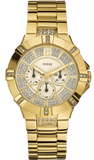 Buy Shop Guess Vista Diamonds Gold Dial Gold Steel Strap Watch for Women - W13573L1 USA Online