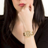 Buy Shop Guess Viva Diamonds Gold Dial Gold Steel Strap Watch for Women - W0111L2 USA Online