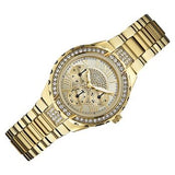 Buy Shop Guess Viva Diamonds Gold Dial Gold Steel Strap Watch for Women - W0111L2 USA Online
