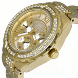 Buy Shop Guess Viva Diamonds Gold Dial Gold Steel Strap Watch for Women - W0111L2 USA Online