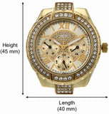 Buy Shop Guess Viva Diamonds Gold Dial Gold Steel Strap Watch for Women - W0111L2 USA Online