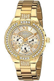 Buy Shop Guess Viva Diamonds Gold Dial Gold Steel Strap Watch for Women - W0111L2 USA Online
