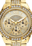 Buy Shop Guess Viva Diamonds Gold Dial Gold Steel Strap Watch for Women - W0111L2 USA Online