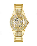 Buy Shop Guess Viva Diamonds Gold Dial Gold Steel Strap Watch for Women - W0111L2 USA Online