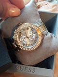 Buy Shop Guess Viva Diamonds Silver Dial Two Tone Steel Strap Watch for Women - W0111L5 USA Online
