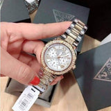 Buy Shop Guess Viva Diamonds Silver Dial Two Tone Steel Strap Watch for Women - W0111L5 USA Online