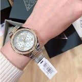 Buy Shop Guess Viva Diamonds Silver Dial Two Tone Steel Strap Watch for Women - W0111L5 USA Online
