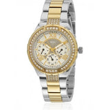 Buy Shop Guess Viva Diamonds Silver Dial Two Tone Steel Strap Watch for Women - W0111L5 USA Online