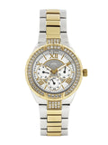Buy Shop Guess Viva Diamonds Silver Dial Two Tone Steel Strap Watch for Women - W0111L5 USA Online