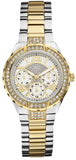 Buy Shop Guess Viva Diamonds Silver Dial Two Tone Steel Strap Watch for Women - W0111L5 USA Online