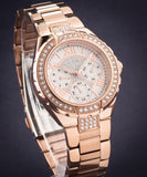 Buy Shop Guess Viva Diamonds White Dial Rose Gold Steel Strap Watch for Women - W0111L3 USA Online