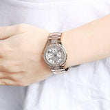Buy Shop Guess Viva Diamonds White Dial Rose Gold Steel Strap Watch for Women - W0111L3 USA Online