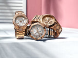 Buy Shop Guess Viva Diamonds White Dial Rose Gold Steel Strap Watch for Women - W0111L3 USA Online