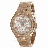 Buy Shop Guess Viva Diamonds White Dial Rose Gold Steel Strap Watch for Women - W0111L3 USA Online