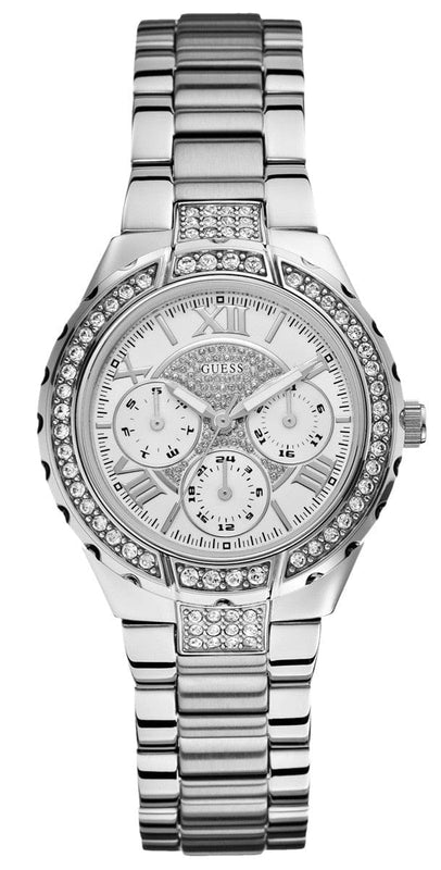 Buy Shop Guess Viva Quartz Silver Dial Silver Steel Strap Watch For Women - W0111l1 USA Online