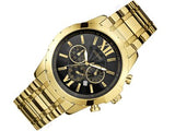 Buy Shop Guess Optic Multifunction Black Dial Gold Steel Strap Watch for Men - W0193G1 USA Online