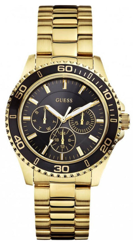 Buy Shop Guess BFF Multifunction Black Dial Gold Steel Strap Watch for Women - W0231L3 USA Online