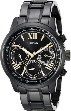Buy Shop Guess Classic Multi-Function Black Dial Black Steel Strap Watch For Women - W0330L15 USA Online