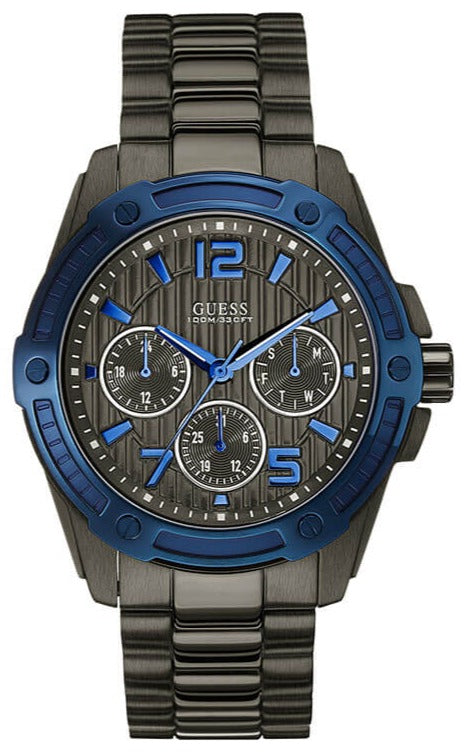 Buy Shop Guess Flagship Multifunction Chronograph Grey Dial Grey Steel Strap Watch for Men - W0601G1 USA Online