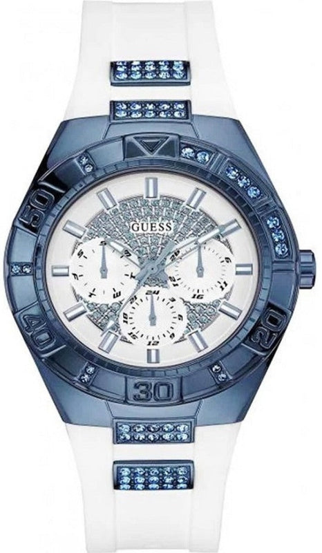 Buy Shop Guess Luna Diamonds White Dial White Rubber Strap Watch for Women - W0653L2 USA Online