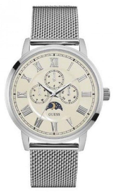 Buy Shop Guess Delancy White Dial Silver Mesh Bracelet Watch for Men - W0871G4 USA Online