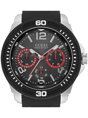 Buy Shop Guess Tread Black Dial Black Rubber Strap Watch for Men - W0967G1 USA Online