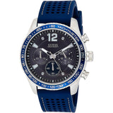 Buy Shop Guess Fleet Chronograph Black Dial Blue Rubber Strap Watch for Men - W0971G2 USA Online