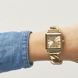 Buy Shop Guess Vanity Gold Dial Gold Steel Strap Watch for Women - W1029L2 USA Online