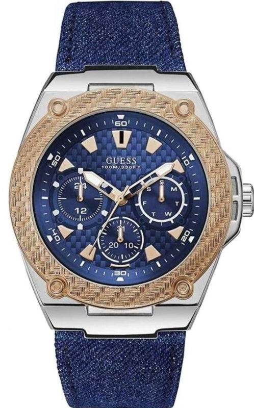Buy Shop Guess Legacy Analog Blue Dial Blue Denim Strap Watch for Men - W1058G1 USA Online